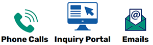 Phone Calls, Inquiry Portal, and Emails image
