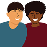 Friends connecting and supporting each other