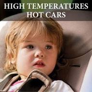 Illustration of a child in a hot car to highlight danger of high temperatures
